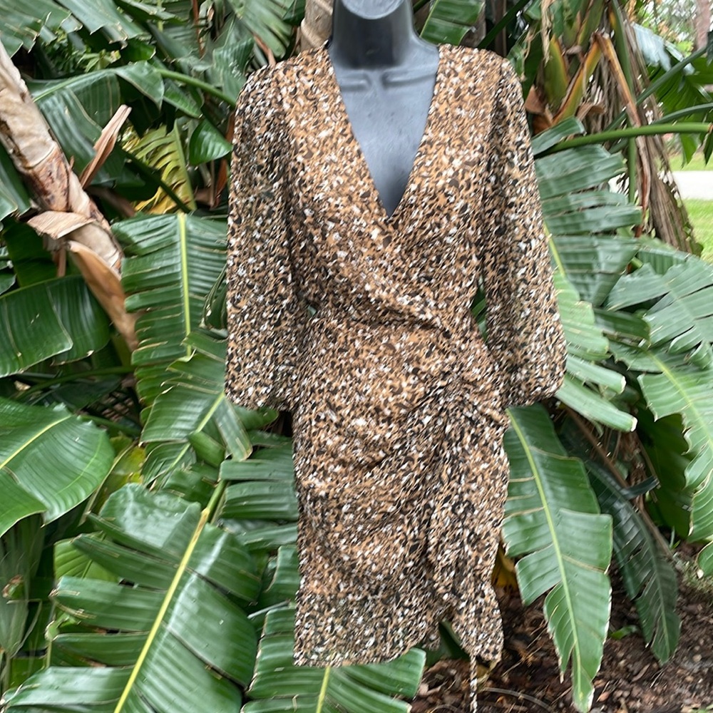 asymmetric leopard print dress